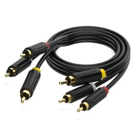 Vention Cable de Audio Estéreo 3xRCA Macho a 3xRCA Macho 2m Negro
